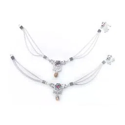 charms Silver-Plated Stone-Studded Anklets-picture-38