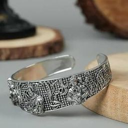 Men Rhodium-Plated Lord Shiva Kada-28