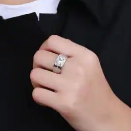 Men Silver-Plated Stone-Studded Band Ring-image-36