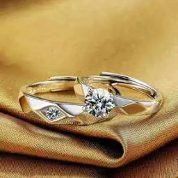 Sliver-Plated Stone-Studded Couple Rings-image-10