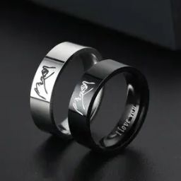 Stainless Steel Couple Band Rings-image-17
