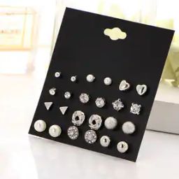 Set of 12 Sliver-Toned Studs-image-34