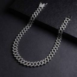 Men Silver-Plated American Diamond-Studded Chain-12