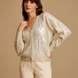 Women Front-Open V-Neck Cardigan-30
