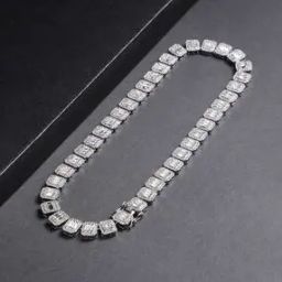 Men Silver-Plated Stone-Studded Chain-47