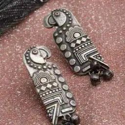 Silver-Toned Contemporary Drop Earrings-image-42