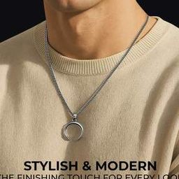 Men Silver Plated Long Chain with Pendant-image-24