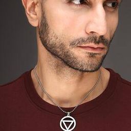 Men Silver-Plated Chain Round-Shaped Pendant-image-51