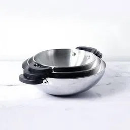 Set of 3 Kitchen Hacks Stainless Steel Open Kadai-image-111