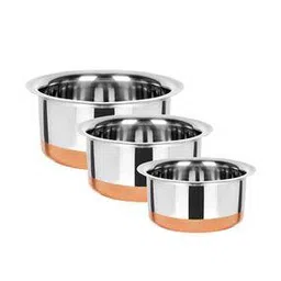 Set of 3 Stainless Steel Copper Bottom Topes-image-41