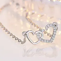 Women Silver-Plated American Diamond-Studded Pendant-image-1