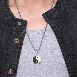 Men Silver-Plated Link Chain with Pendant-16