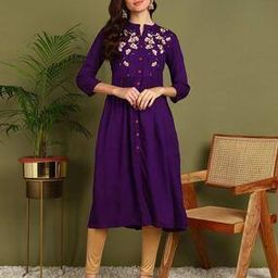 Women Embroidery Flared Kurta-image-88