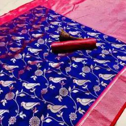Women Silk Saree with Contrast Border-image-61