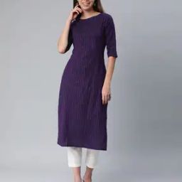 Women Striped Straight Kurta-image-5