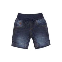 Washed Denim Shorts with Drawstring Waist-picture-46