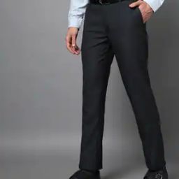 Men Tapered Fit Flat-Front Trousers-image-30