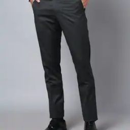 Men Tapered Fit Flat-Front Trousers-image-32