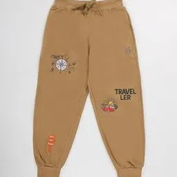 kiddopanti Boys Applique Mid-Rise Joggers-picture-46