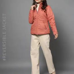 Women Quilted Regular Fit Reversible Jacket-image-25