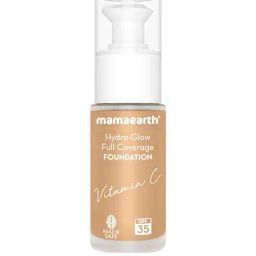 mamaearth Hydra-Glow Full Coverage Foundation With Vitamin-C and Turmeric - 06 Caramel Glow image 1