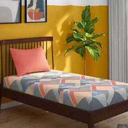 144 TC Geometric Print Single Size Bedsheet with Pillow Cover-picture-1