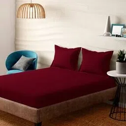 300 TC Printed Super King Size Bedsheet with Pillow Covers-image-29