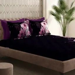210 TC Floral Print Super King Size Bedsheet with 4 Pillow Covers-image-28