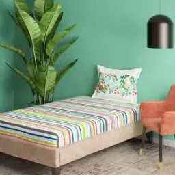 144 TC Striped Single Bedsheet with Pillow Cover-image-55