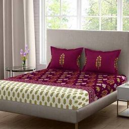 Printed Queen Size Bedsheet with 2 Pillow Covers-image-30