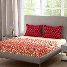 Floral Print Double Bedsheet with 2 Pillow Covers-image-61