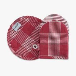 Checked Kitchen Gloves & Pot Holder Set-27