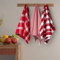 Set of 3 Checked Kitchen Towels-34