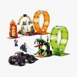 City Double Loop Stunt Arena Building Kit-17