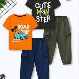 Infants Pack of 2 Typographic Print T-Shirts & Joggers Set -image-27
