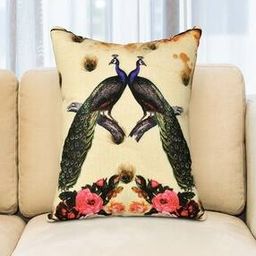 Set of 3 Peacock Print Cushion Covers 16" X 16"-image-41