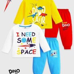 kuchipoo Boys Pack of 2 Graphic Print T-Shirts with Joggers-picture-18