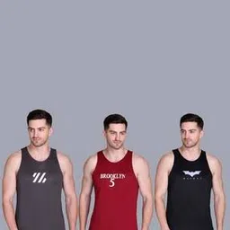 antiloop Pack of 3 Typographic Vest-picture-13
