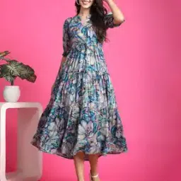 zwerlon x ag Women Floral Print A-Line Dress-picture-5