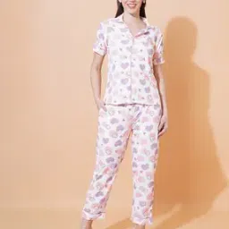 fyre rose Women Printed Shirt & Pyjamas Nightwear Set-picture-8