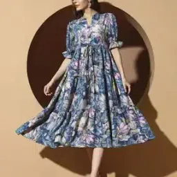 zwerlon x ag Women Floral Print A-Line Dress -picture-31