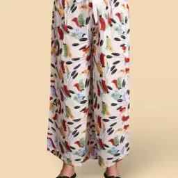 jinfo Women Floral Print Palazzos with Elasticated Waist-picture-42
