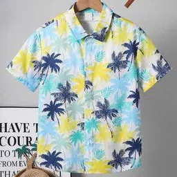 styleconnect Boys Tropical Print Regular Fit Shirt-picture-5
