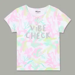 fame forever by lifestyle Girls Typographic Print Round-Neck T-Shirt-picture-9
