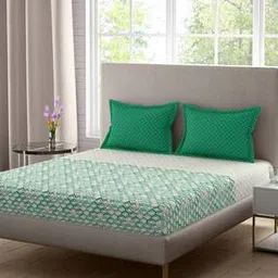 120 TC Printed Queen-Size Bedsheet with Pillow Covers-image-86