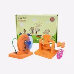 DIY Windmill Waterwheel STEM Toy Battery Operated Electric Fan-36