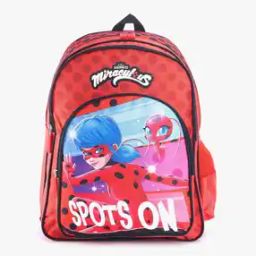 16" Miraculous Lady Bug & Cat Noir Print Backpack-8