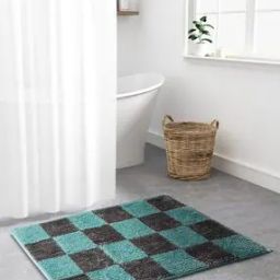 Checked Anti-Skid Rectangle Bath Mat-42