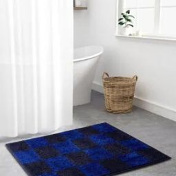Checked Medium Size Polyester Bath Mat-53