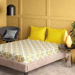 144 TC Double-Size Bedsheet with 2 Pillow Covers-37